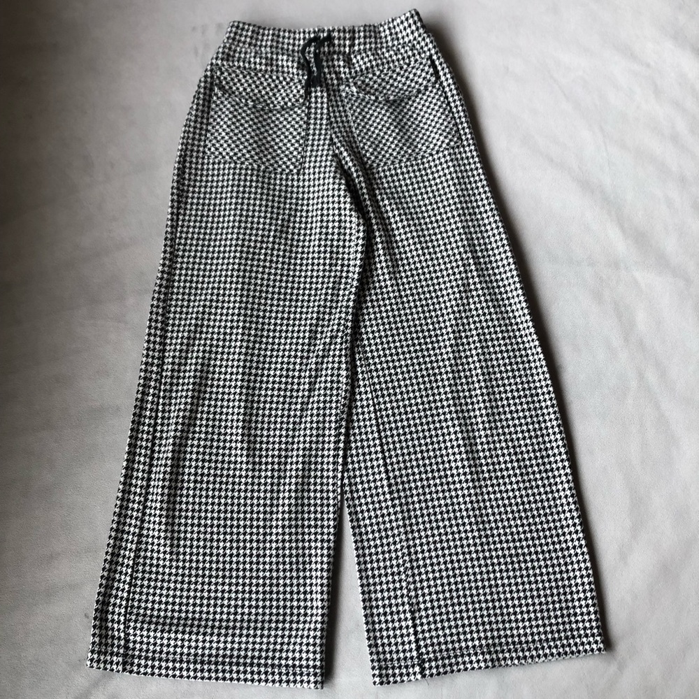 Zara ~ Wide Leg Crop Houndstooth Pant ~ Girls Size 13-14